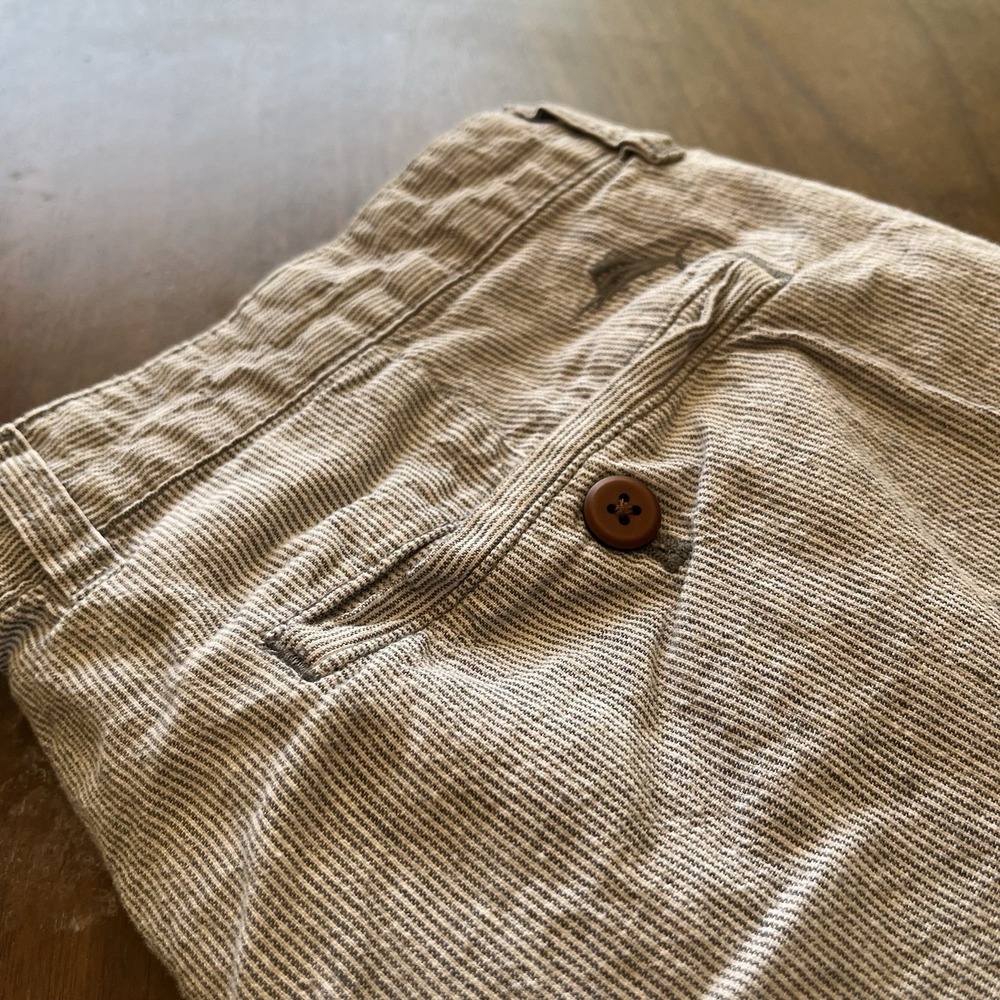Tommy Bahama Shorts Mens 34 Gray Linen Blend Flat Front Coastal Casual